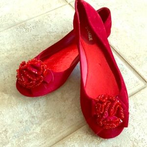 Charming Charlie red ballet flats size 9